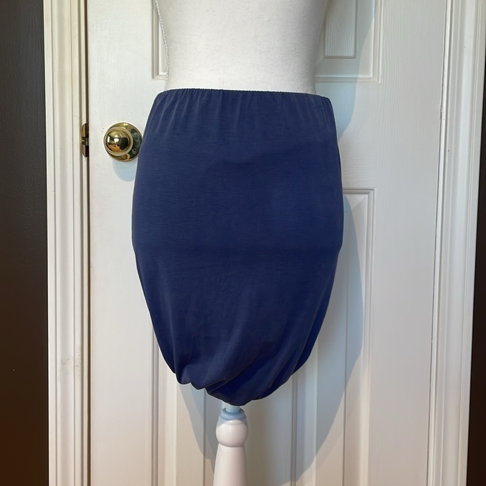 BCBG MaxAzria Blue Ruched Mini Skirt. XXS